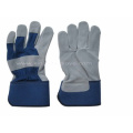 Cow Split Leather Full Palm Denim Back Leather Protective Glove-3056